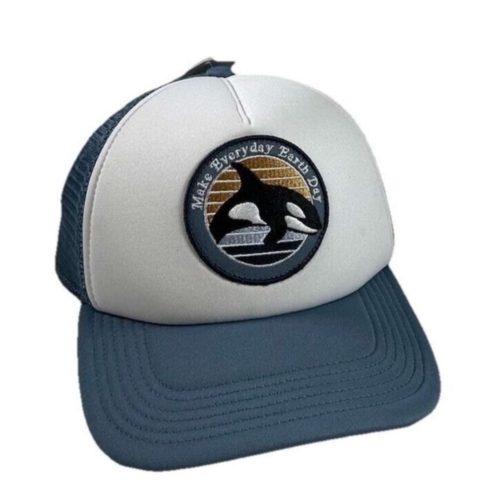 Mighty Fine “Make Everyday Earth Day” Trucker Hat – Blue – Vintage Vibe